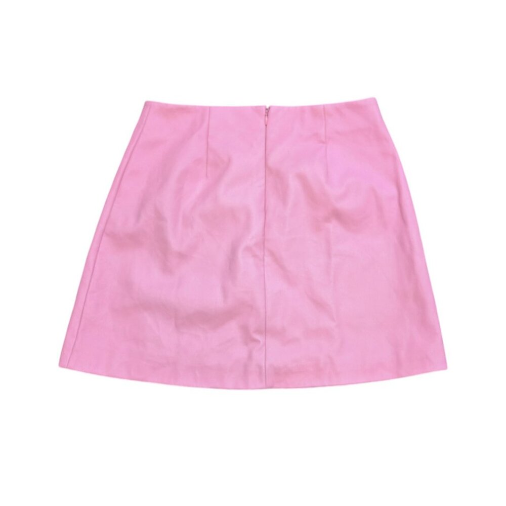Maeve by Anthropologie Size 8 Women's Skirt Faux Leather Bubblegum Pink - Picture 2 of 8